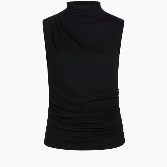 Veronica Beard Mylie Black Sleeveless Top, Ruched Side - Picture 13 of 13